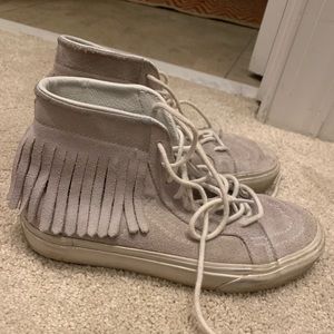 VANS suede fringe high tops